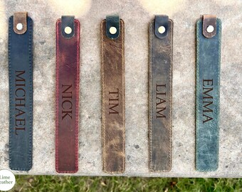Genuine Leather Bookmark, Personalized Leather Book mark, Gifts for readers, Custom Leather Bookmark, Graduation Anniversary Gift