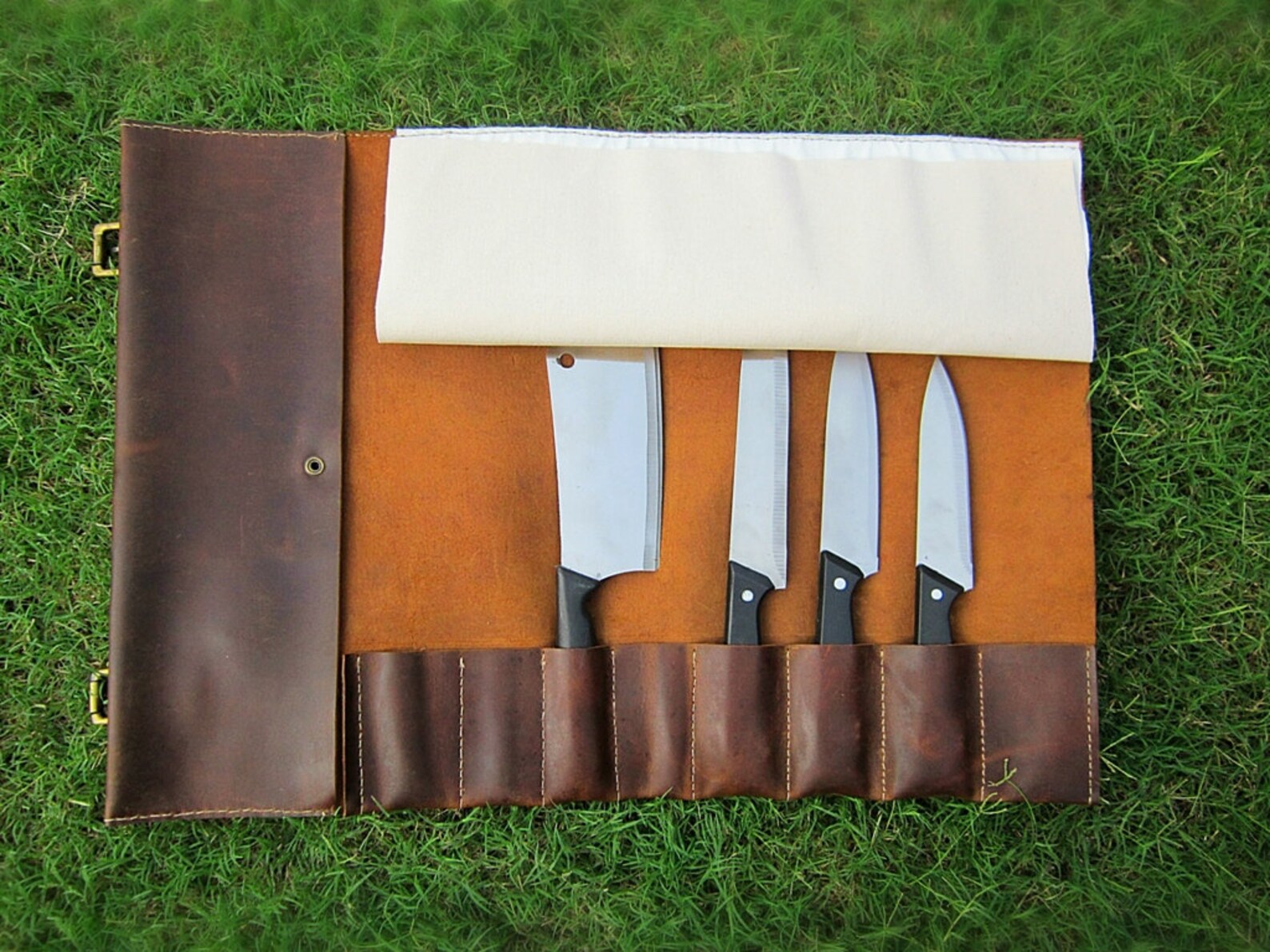 Personalized Leather Knife Bag Chefs Knife Roll Leather Gift Etsy