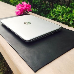 Leather Desk Pad , Leather Desk Mat Vintage Black Genuine , Executive Desk Blotter, Laptop Pad, schreibtischunterlage, Office Desk Accessory image 7