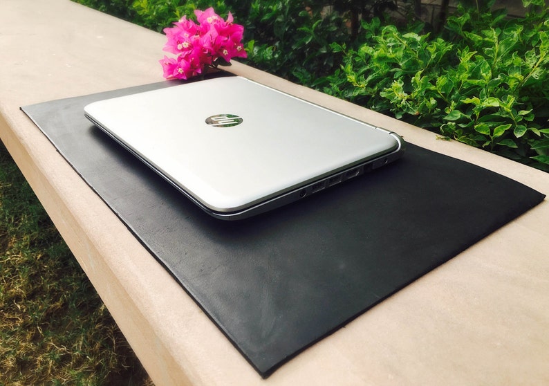 Leather Desk Pad , Leather Desk Mat Vintage Black Genuine , Executive Desk Blotter, Laptop Pad, schreibtischunterlage, Office Desk Accessory image 7