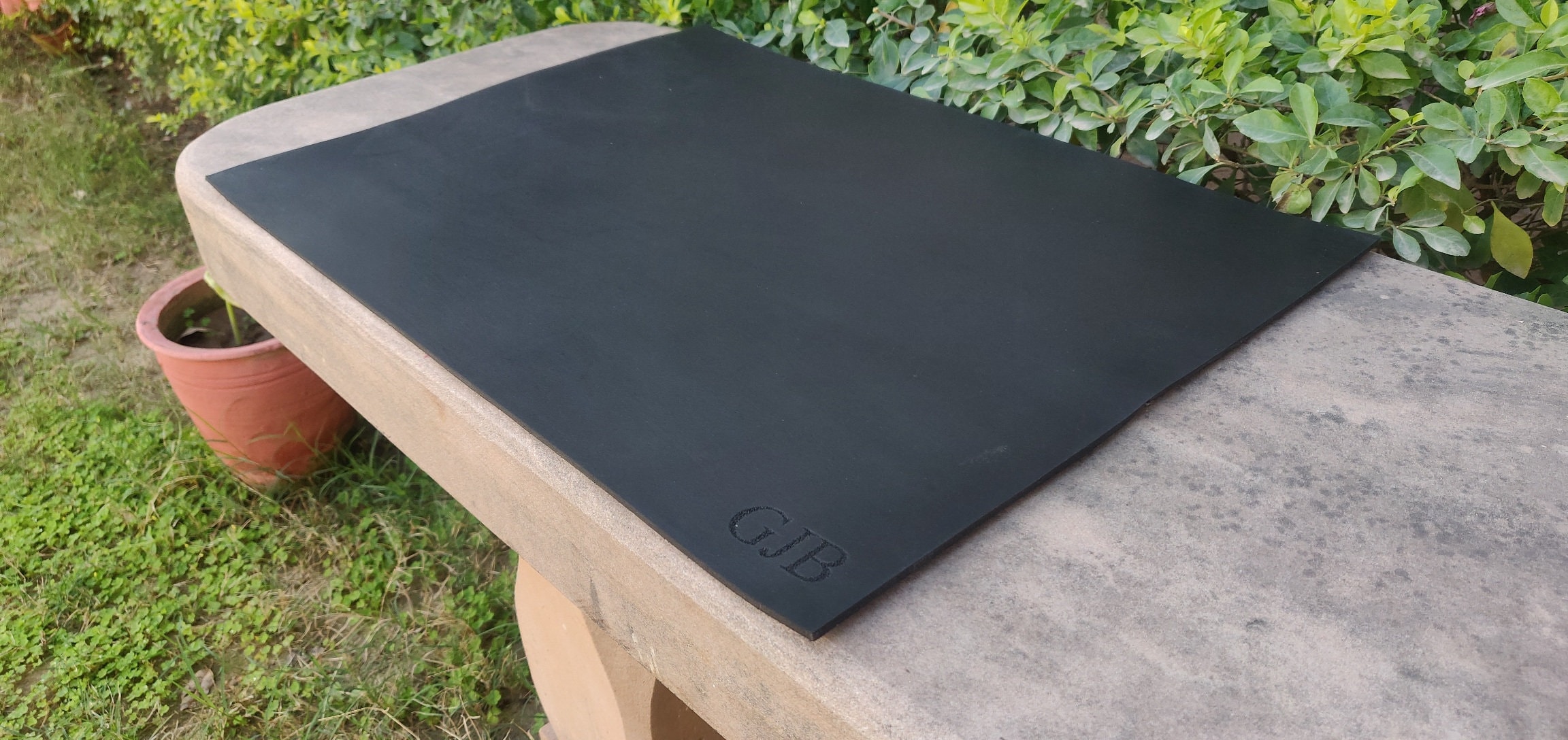 Large Computer Table Mat Black Leather Desk Pad 36 X Etsy