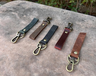 Genuine Leather Keychain, Personalized Leather Keyfob, Gift for friends, Custom Leather Key Chain, Birthday Anniversary Gift