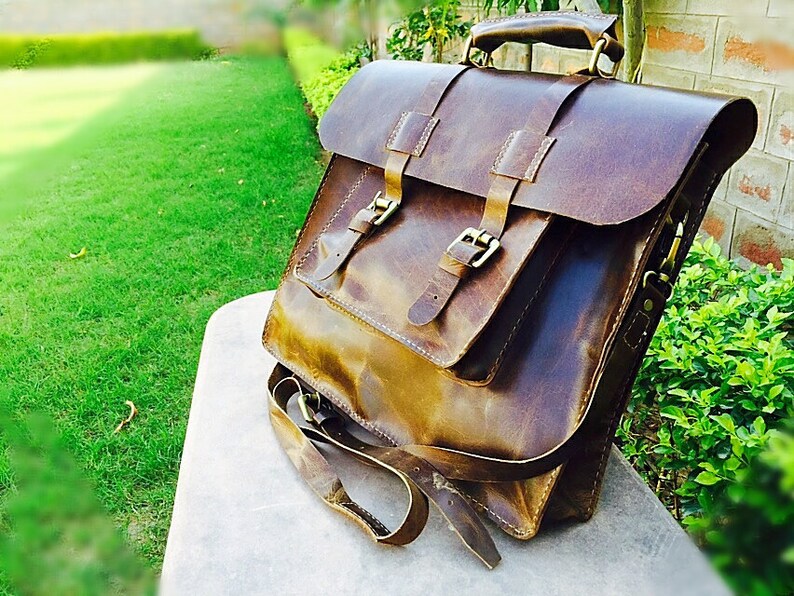 Leather Messenger Bag Handmade Laptop Messenger Bag Leather Etsy
