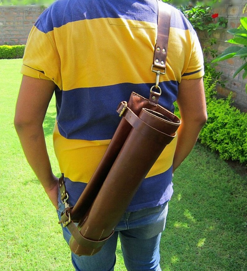 Leather Knife Roll Knife Bag Genuine Leather Vintage Brown Etsy