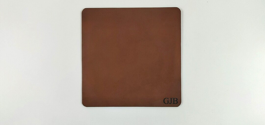 Brown Leather Mouse Pads, Personalized Leather Mousepad Full Grain