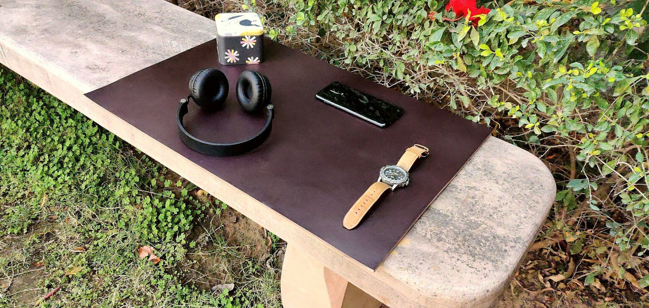 Leather Desk Blotter Dark Brown Genuine Custom Desk Pad home Etsy