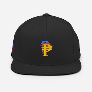 PHILIPPINE PESO PHP Snapback Hat with Philippines Pilipinas Flag Side Patch
