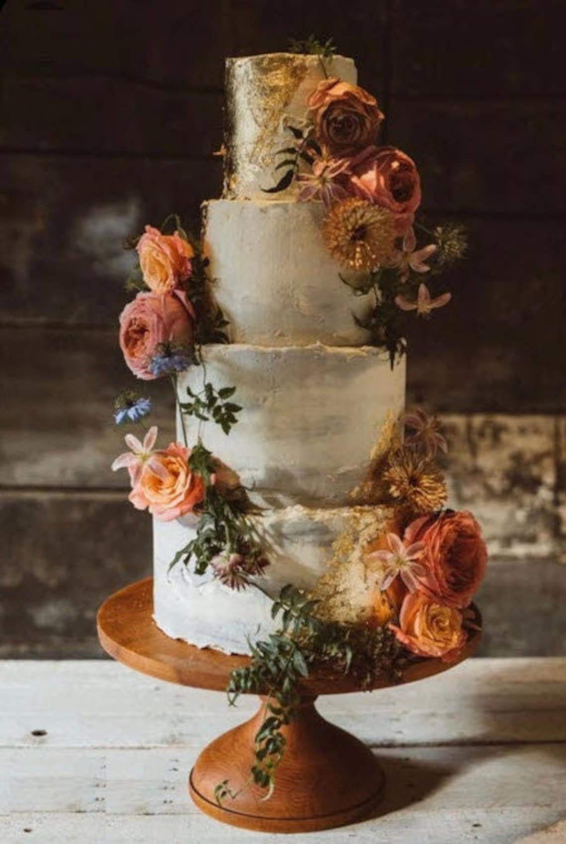 CAKE STAND rustic cake stand shabby white rustic cake image 1