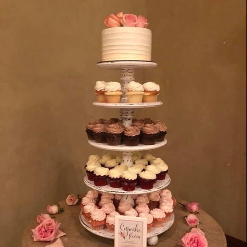 5 Tier All Size 15 Options Wooden Cupcake Stands For Etsy