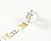 Life washi tape, home washi tape, tea table, desk, Furnitures, 30mmx5m, Travel Journaling, Deco Tape, sofa Washi Tape