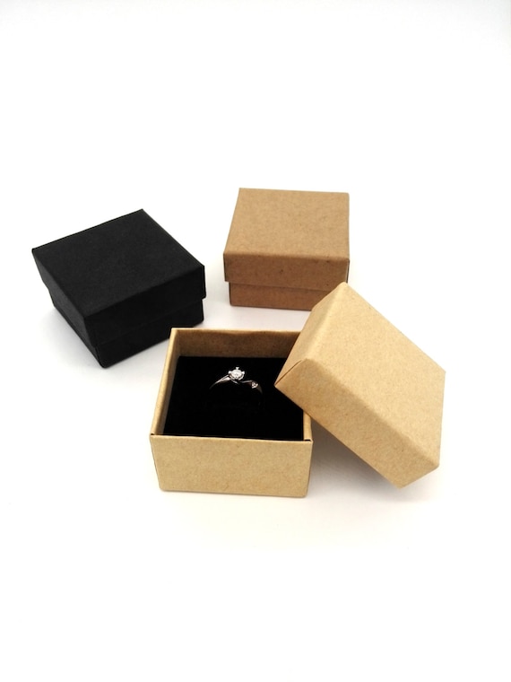 Jewelry box Rings Boxes 10pcs black ring box Gift Box Etsy