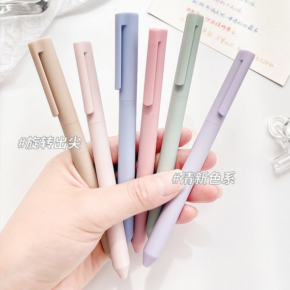 6pcs/set Simple Neutral Pen, Watercolor Pen, Metallic Highlight Pen,  Korean-style Colorful Pen For Journaling