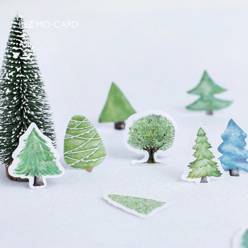 Sticker Tree Shopee 46pcs, Forest Stickers, Green Tree Stickers, Tree Stickers, Plant ...