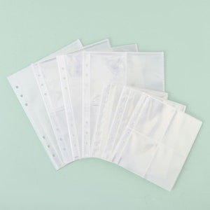 10 peças, inserções de armazenamento de adesivos A5, armazenamento de cartões, 6 anéis, álbum de armazenamento, volta às aulas, organizador de scrapbook, armazenamento de etiquetas, temas de natureza