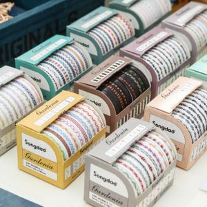 10 rollen, dunne washi-tape, smal, 5 mm x 2 m, washitape decor, masking tape, pastel, cadeaupapier tape, natuurthema's