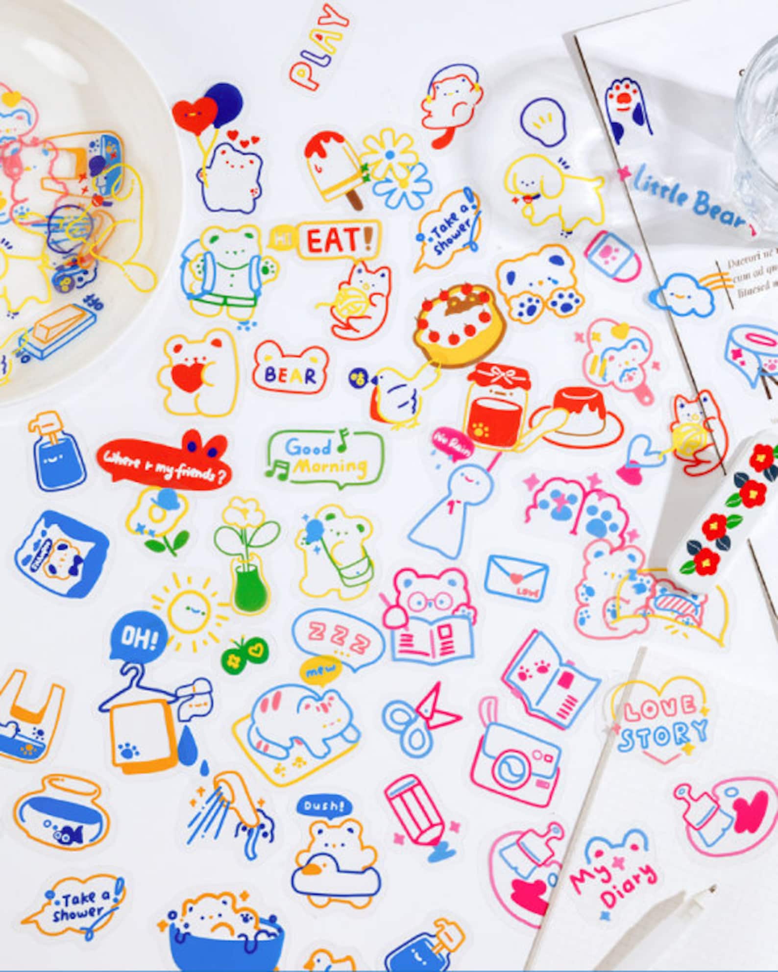 45 Stück schöne Sticker süße Sticker Sticker Pack Etsy