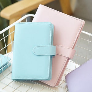 Pasta de planejador A5, capa para planejador, tamanho individual, pasta de 6 argolas, material escolar para volta às aulas, caderno, recarregável, organizador