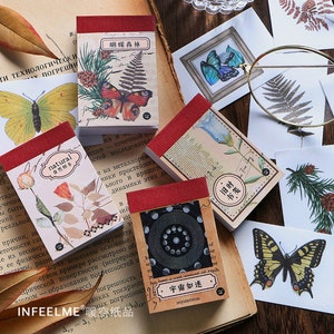 50 pezzi, adesivi per planner, farfalle, piante, fiori, adesivi universo, decorazione album fotografico, diario, adesivi per planner, adesivi per album