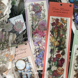 6 fogli, adesivi fiori, adesivi piante, adesivi planner, adesivi decorativi, cancelleria kawaii, temi natura