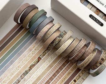 20rolls, Thin Washi tape, slim, 7mmx3m, flower, scenery Washi Tape, Masking Tape, Pastel, Gift Wrap Tape, Nature themes