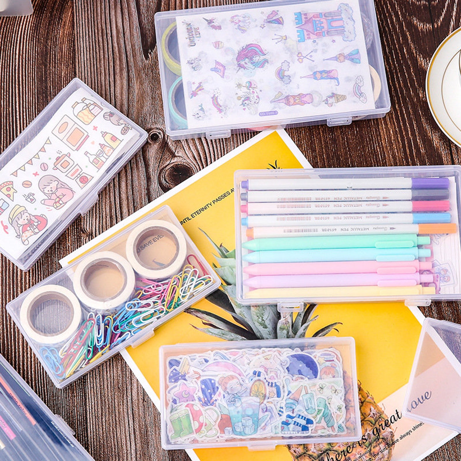 Sticker Storage Box Desk Storage Plastic Storage Box Bead Etsy