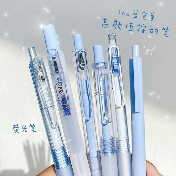 6pcs/set Simple Neutral Pen, Watercolor Pen, Metallic Highlight Pen,  Korean-style Colorful Pen For Journaling