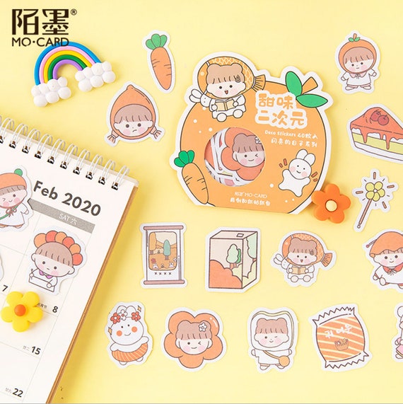 Coofit Journal Stickers Cartoon DIY Cute Planner Stickers Kawaii Scrapbook  Stickers for Women Girls 