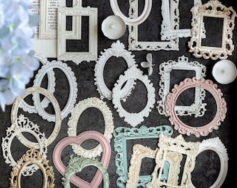 10sheets, Die cuts frame junk journal paper, planner gift, scrapbook paper, photo frame, journal ephemera, back to school, Nature