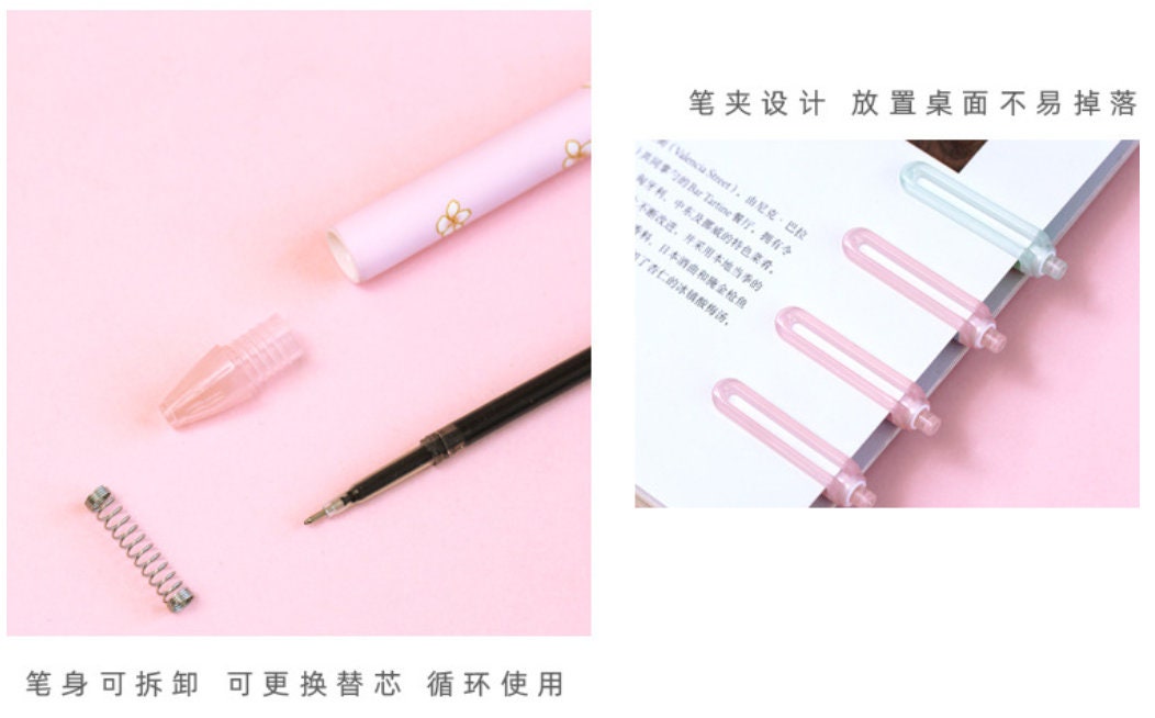 Wholesale Cute Cute Gel Pens In Pink Cherry Blossom And Black