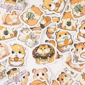 46 pezzi, adesivi a forma di criceto, adesivi per planner, cancelleria kawaii, adesivi per album, diario, adesivi carini, set di adesivi, diario, calendario