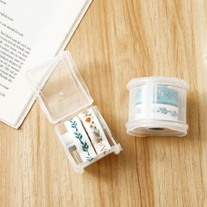 Cortador de cinta washi, organizador de cinta washi, colección, soporte, almacenamiento, dispensador de cinta washi, caja de almacenamiento, estuche, idea de cinta washi