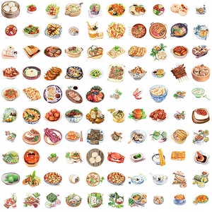 100 pezzi, adesivi alimentari, adesivi carini, fiocchi adesivi, adesivi sigillanti, adesivi kawaii, adesivi per pianificatori, adesivi per album, adesivi per diari