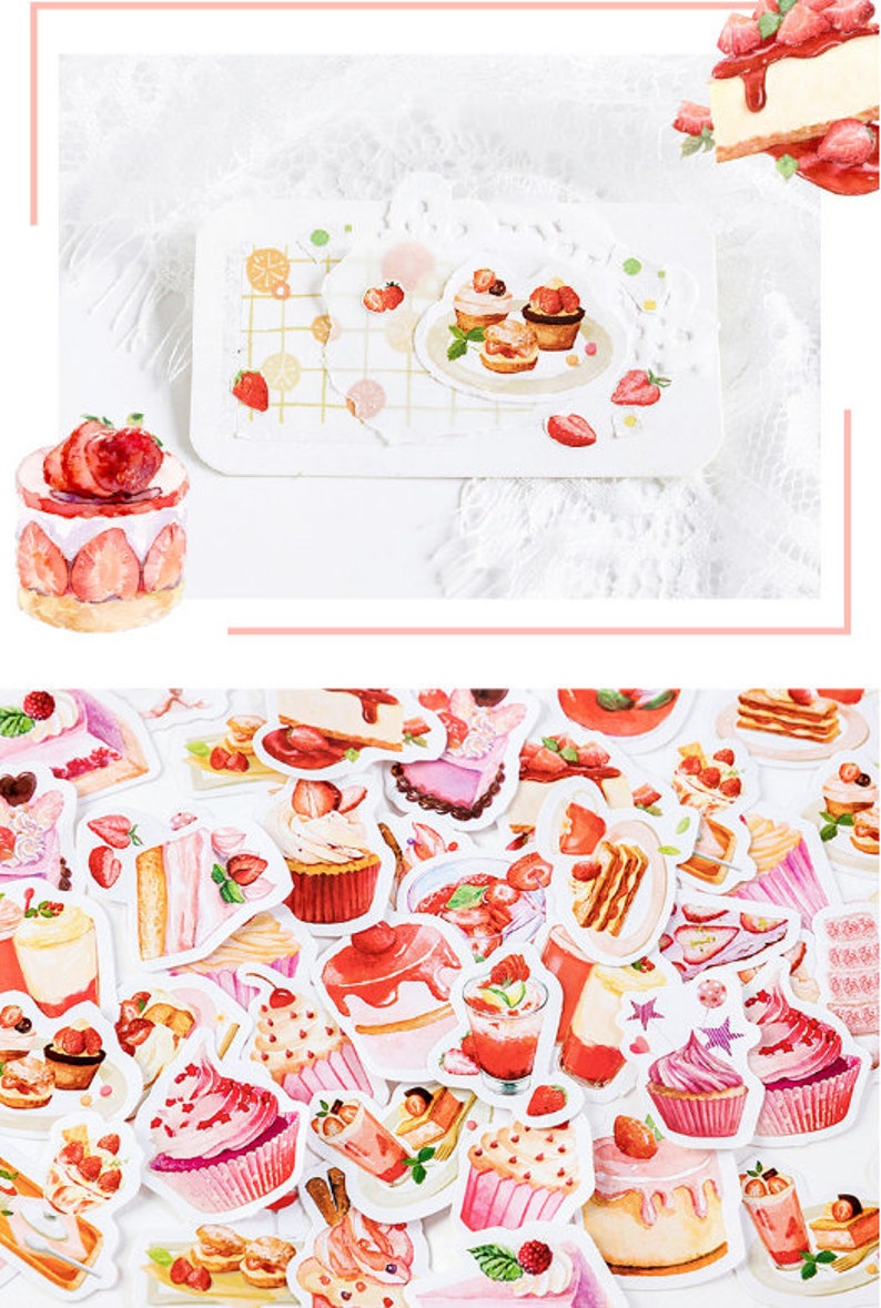 46pcs cake stickers dessert stickers delicious food Etsy