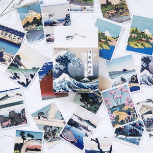 46 pcs, autocollants de paysages, beaux paysages, flocons d'autocollants, décoration d'albums photo, autocollants pour agenda, papeterie kawaii, album de scrapbooking