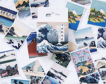 46pcs, scenery stickers, beautiful scenery, sticker flakes, Photo albums decoration, Planner Sticker, kawaii stationary, Scrapbook