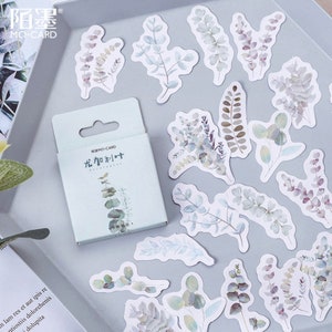 45 pcs, autocollants feuilles, autocollants feuilles, flocons d'autocollants, autocollant pour agenda, papeterie kawaii, scrapbooking, journal intime, autocollant mignon, lot d'autocollants
