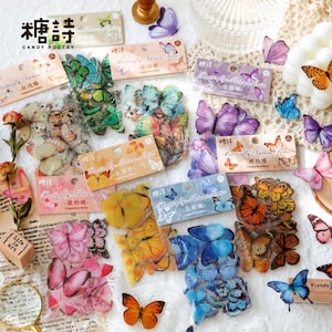 40 piezas, pegatinas de mariposas, pegatinas de mascotas, decoración de álbumes de fotos, pegatinas bonitas, pegatinas lindas, pegatinas de planificador, pegatinas de álbum de recortes, insectos