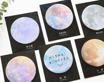 Sky Sticky Notes, Galaxy, Cosmic, Planet, Universe, bookmark, planner memo, to do sticky notes, cute memo pad, Stationery, planner accessory