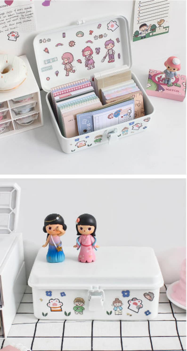 Ins Style White Box, Storage Box, Organiser Box, Containers, Stickers ...