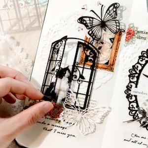 20 pcs, papier journal indésirable, papier de dentelle, papillon, fleurs, découpes, fournitures pour la rentrée, scrapbooking, pages, journal éphémères