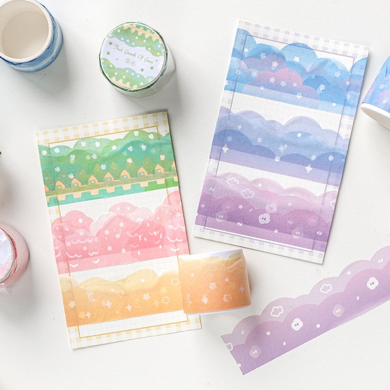 NEW 1X 10M Decorative Vintage Watercolor Sky Paper Washi Tape for  Scrapbooking Planner Adhesive Masking Tape Kawaii Papeleria