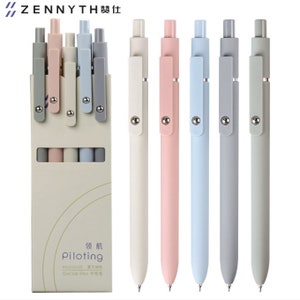 5 penne in gel nere, 0,5 mm, cancelleria kawaii, penne carine, penna per cartelli, penna a inchiostro gel, penna per planner, penne estetiche, temi naturalistici