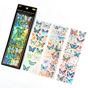 3 Sheets, Gold Foil Stickers, Butterfly Stickers, PET Stickers, Photo ...