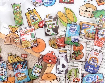 40 Stück, Lebensmittel Aufkleber, Snacks Aufkleber, Gemüse Aufkleber, Obst Aufkleber, Planer Aufkleber, Journal Aufkleber, Scrapbook Aufkleber, Dekoration