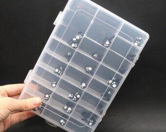 2 Scatole Organizer In Plastica Con 28 Scomparti Regolabili – 35x22x5 Cm, Per Viti, Perline, Gioielli - 5