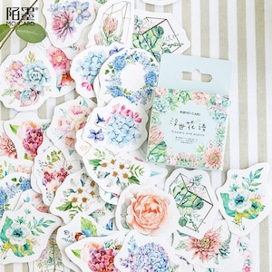 Succulent sticker flakes Succulent schedule sticker Flower leaves 21pcs Succulent sticker potted plant sticker Scrapbooking