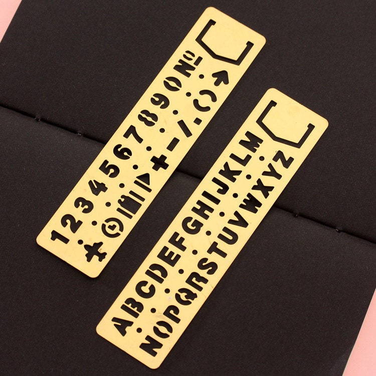 Number Brass stencil, metal letter Stencil, Drawing Ruler, kawaii stat –  DokkiDesign
