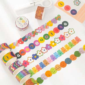 Ausdruck Washi Tape, Bär, Toast Washi Tape, Brot, Herz, Zahl, Kirschen Washi Tape, Planer Zubehör, Masking Tape, Geschenkpapier Tape