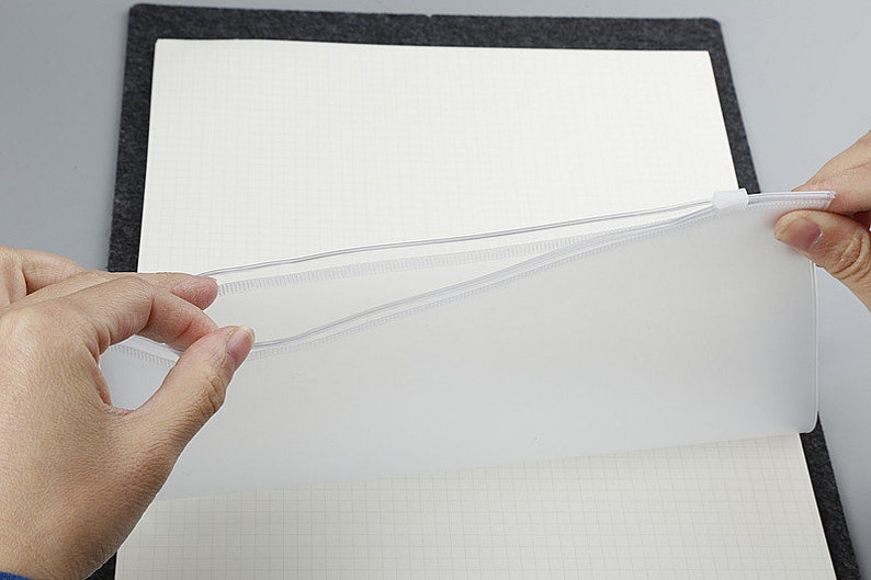 3 st, PVC-ficka, A5-ficka med dragkedja, ficka i personlig storlek, A7-ficka med dragkedja, förvaring av klistermärken, instick, korthållare, kortorganisatör, med dragkedja bild 4