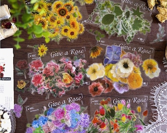 100pcs, Plant stickers, flowers stickers, photo album decoration, journal, Planner Sticker, Scrapbook Sticker, Nature themes